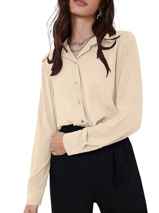 GRECIILOOKS Women's Rayon Oversized Fit Crop Top Korean Style Long Sleeve Oversized Button Down| Workwear Top for Office & Casual Wear (Available in Plus Size and Combo Pack of 2)