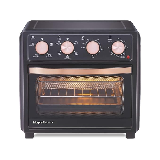 Morphy Richards AirCrisp 25 Litre Air Fryer Oven| In built Air Fryer and OTG| Capacity - 25L|Product Warranty - 2 Years|Black and Rose Gold