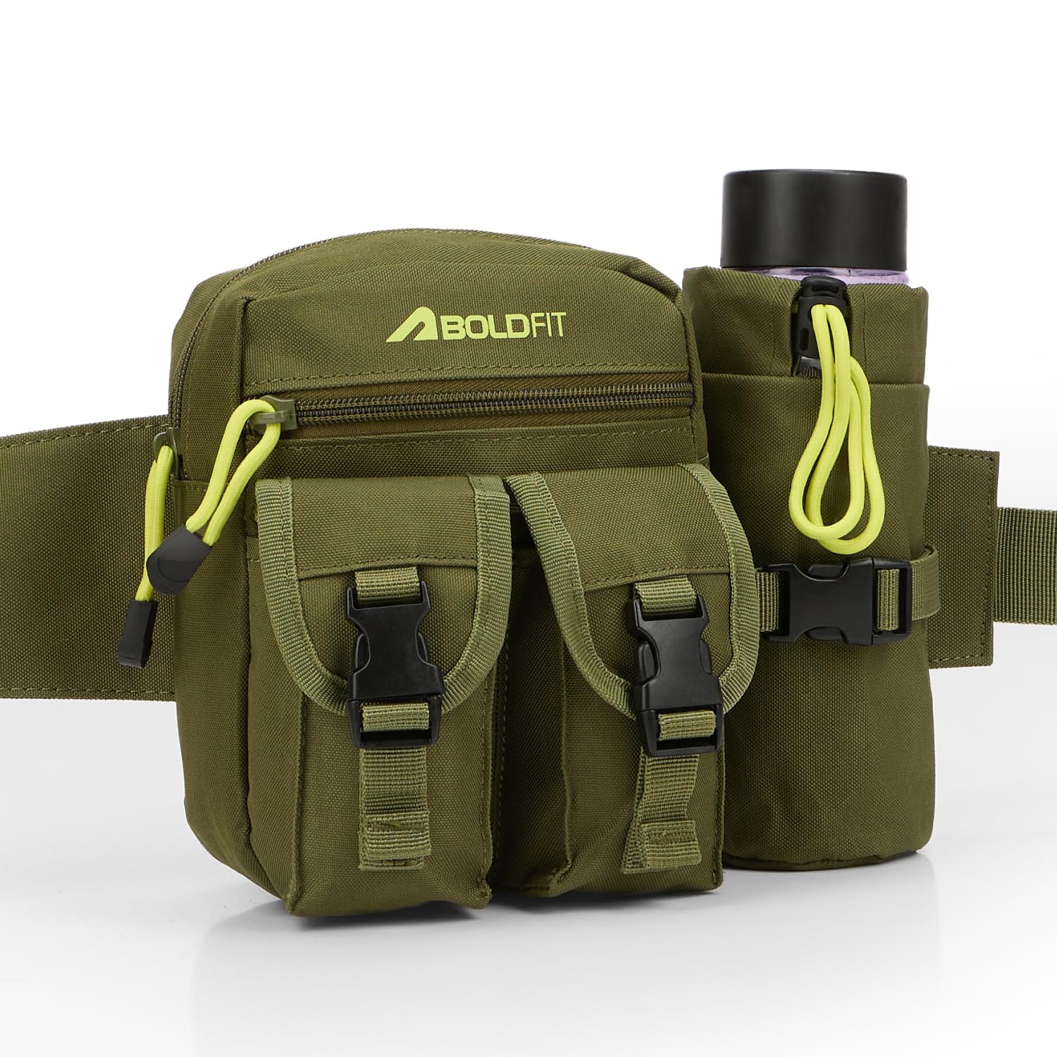 Boldfit Waist Bag for Man Multipurpose Waist Bag for Woman, Travel Fanny Pack with Adjustable Strap, Multiple Compartments, Crossbody Tactical Durable Design for Hiking, Cycling, Gym & Daily Use
