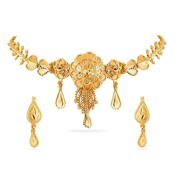 Rubans Necklace Set Gold Plated Floral Design Jewellery Gift for Women & Girls