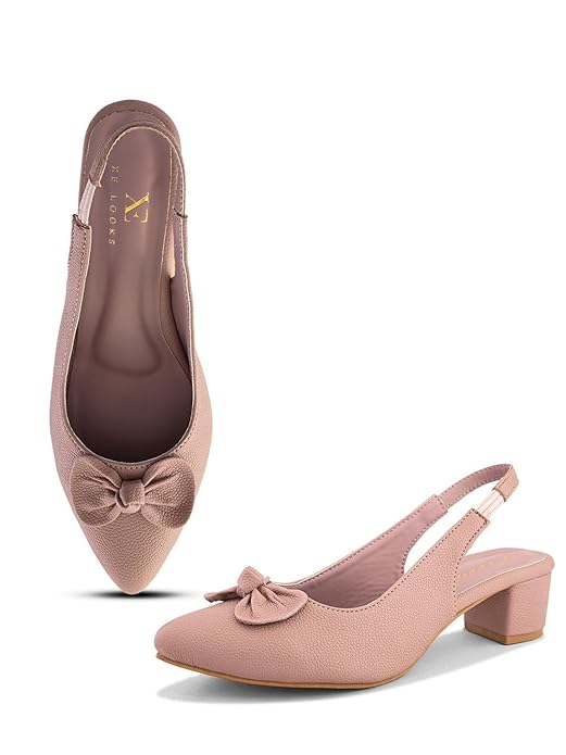 XE Looks Slingback Heels | Pointed-Toe Design | Comfortable & Trendy Cushioned Footbed Heels For Girl & Women