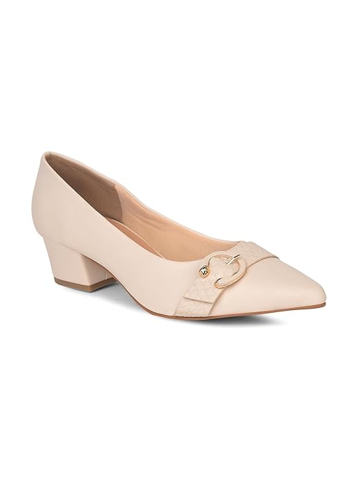 Bata Women's Block Heel Pumps - Beige (7Uk)
