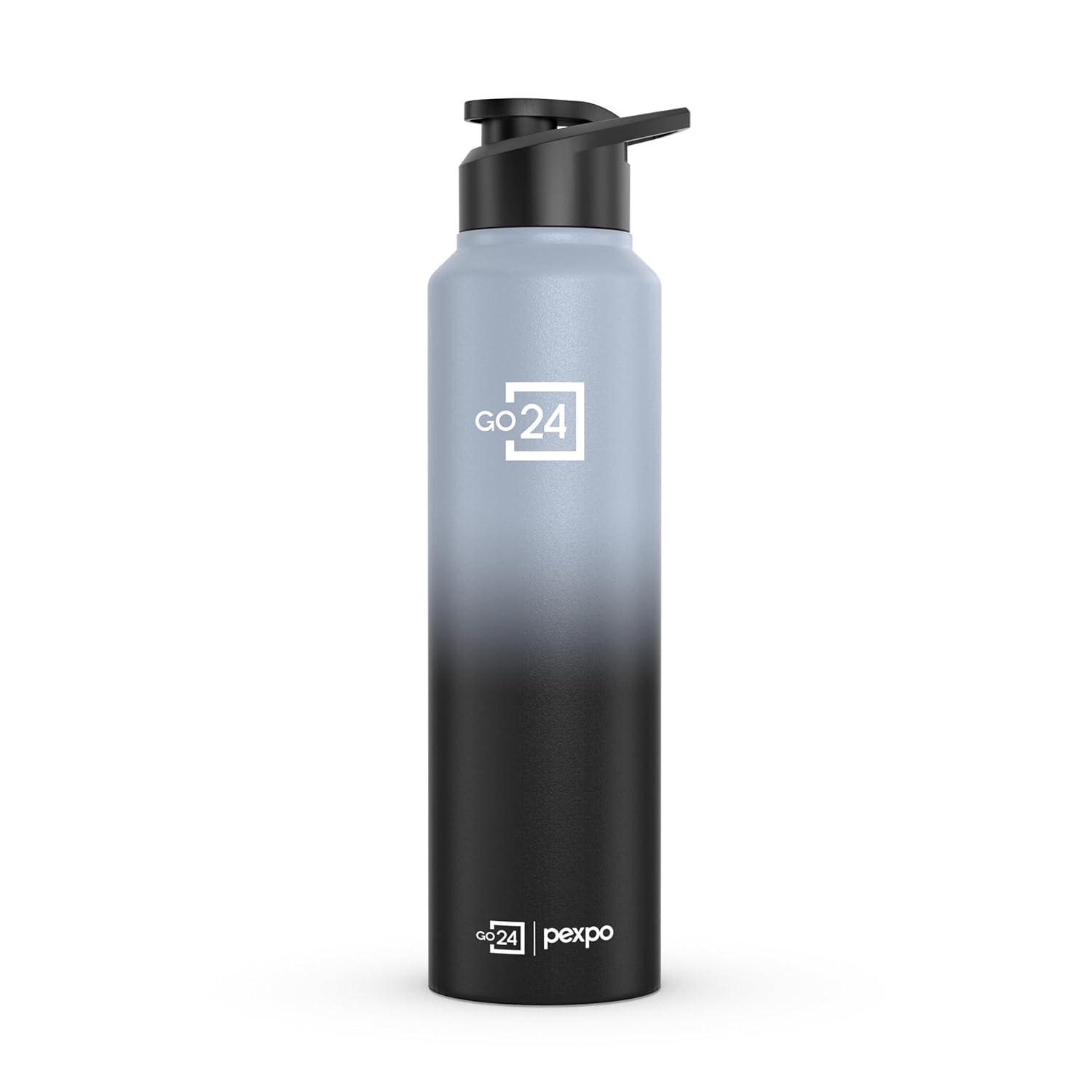 PEXPO Water Bottle 1 ltr Stainless Steel Sports/Fridge Bottle with Sipper Cap | Single Wall | For Home, Office, Gym, Travelling | Lightweight | BPA Free | Craft Pro 950ml | Grey-Knight Black Ombre