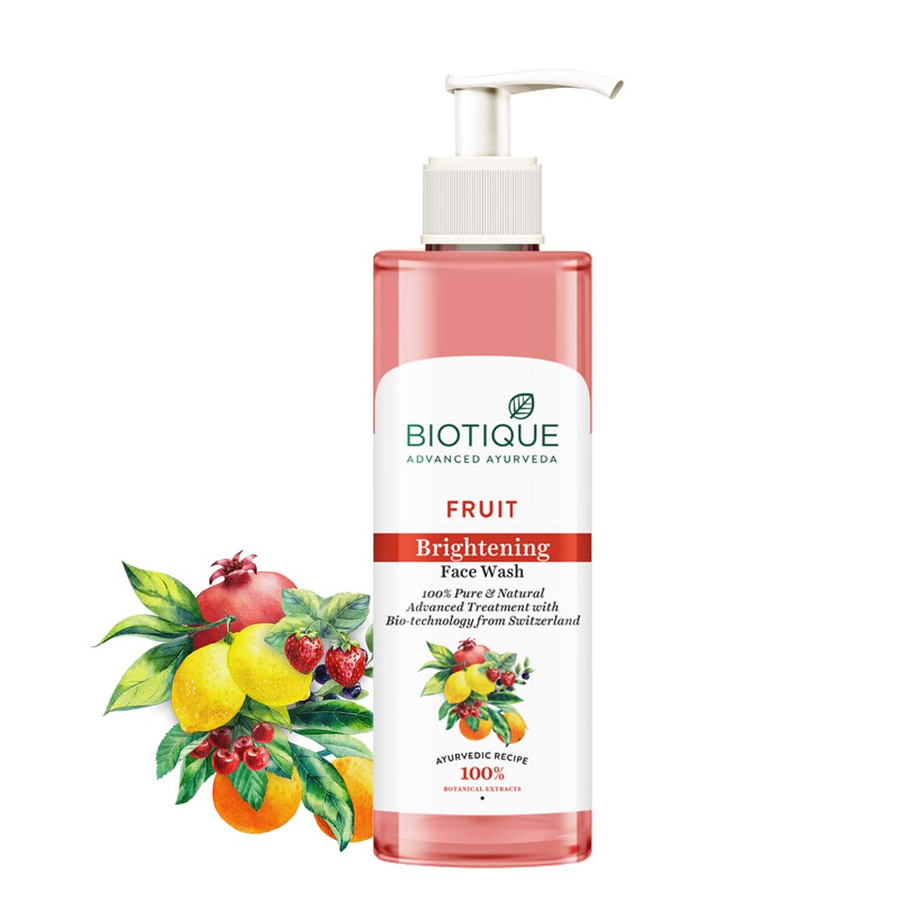 Biotique Fruit Brightening Face Wash| Ayurvedic and Organically Pure| Advanced Swiss Technology |100% Botanical Extracts| Suitabl