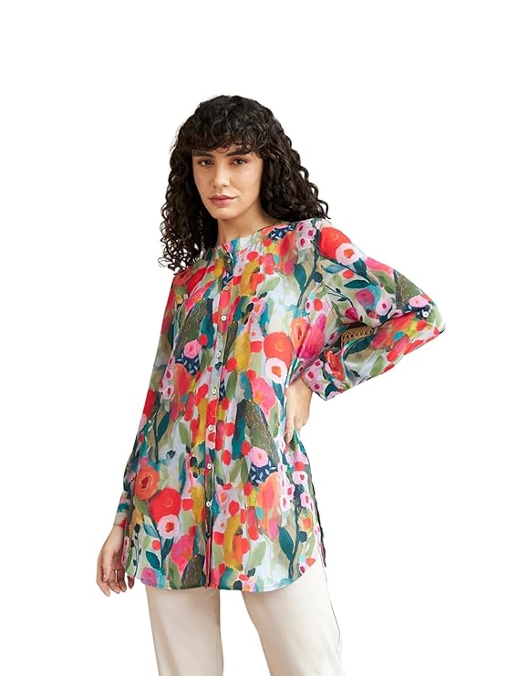 Leriya Fashion Women Rayon Shirts Korean Style Long Sleeve Oversized Button Down | Workwear Top for Office & Casual Wear