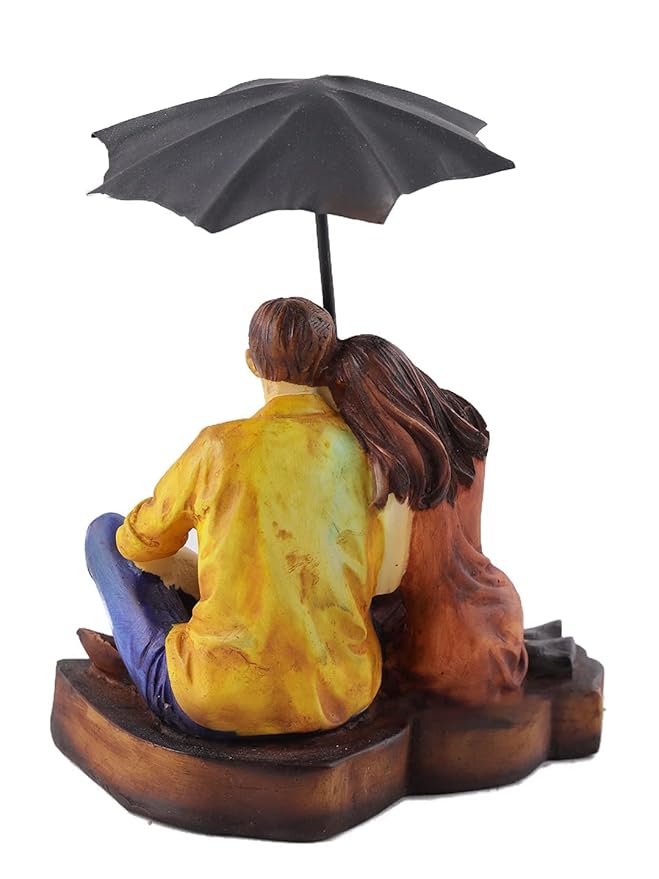 Amazon Brand - Umi Romantic Love Couple Under Umbrella Statue Showpiece Couples Miniatures Romantic Gifts for Boyfriend Girlfriend Girls Boys Husband Wife - Best Home Decor Items