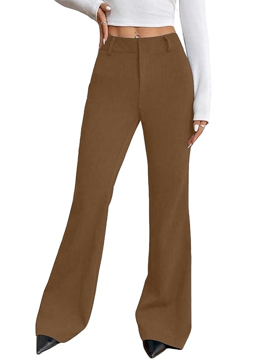 Aahwan Low Waist Flared Fly Front Trousers for Women's & Girl's