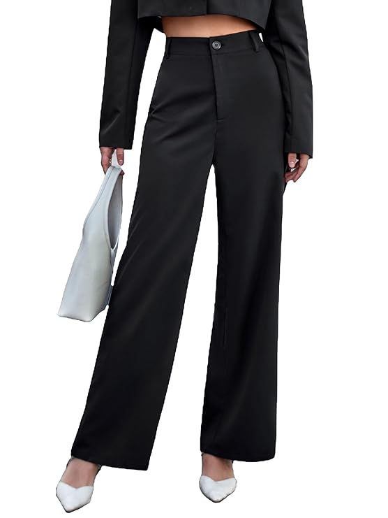 Aahwan Solid Offwhite High Waist Wide Leg Pants for Women's & Girls'