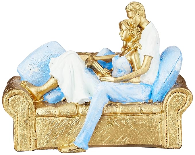 Amazon Basics Modern Minimal Love Couple Depiction Figurine for Home Décor - Pack of 1, Resin, Multicolour