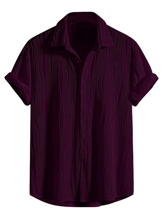 GRECIILOOKS Men Cotton Shirt | Casual Shirt | Stylish Shirt | Textu Shirt | Regular Fit | Formal Shirt | Solid Slim Fit