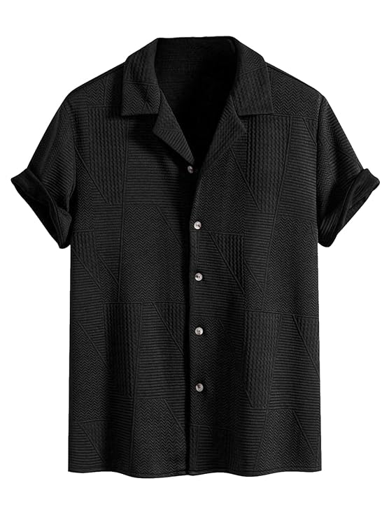 Leriya Fashion Shirt for Man | Mens Casual Shirts | Shirt for Man| Shirts for Mens Stylish |Half Sleeve Button Down Textured Summer Wear (Available in Plus Sizes)