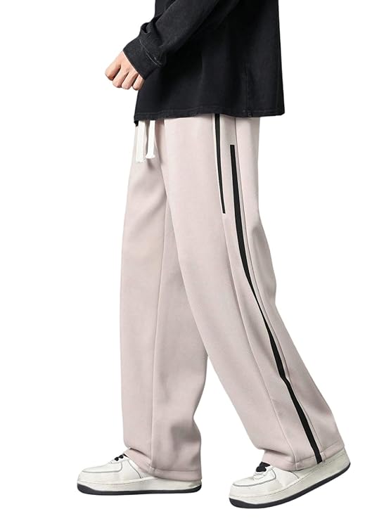 GRECIILOOKS Korean Style Track Pants for Men – Loose Fit Lycra Cargo Joggers | Trendy Gym & Streetwear Bottoms with Utility Pockets (Available in Plus Size and Combo Pack of 2)