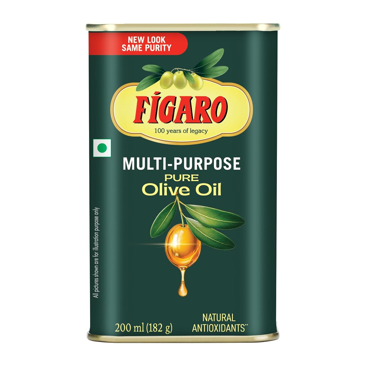 Fígaro Olive Oil- Multipurpose Pure Olive Oil- Imported from Spain- 200ml Tin