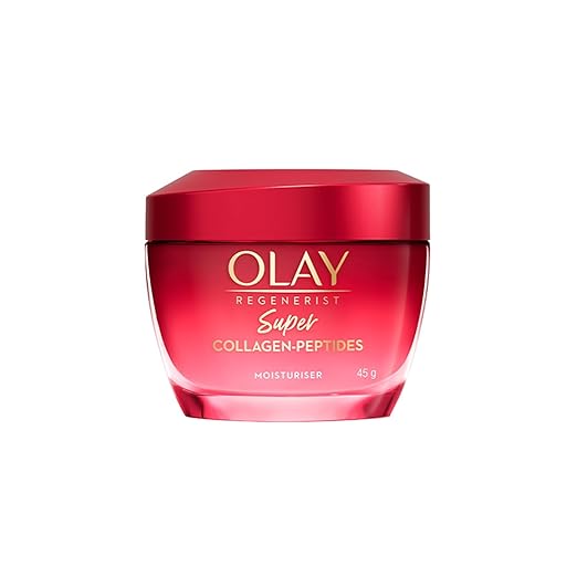 Olay Cream Regenerist Super Collagen Peptides Moisturizer For Firmer & Lifted Skin, Visibly Reduces 5 Signs Of Ageing, Luxuriously Soft Texture, All Skin Types Including Sensitive Skin, 45Gm