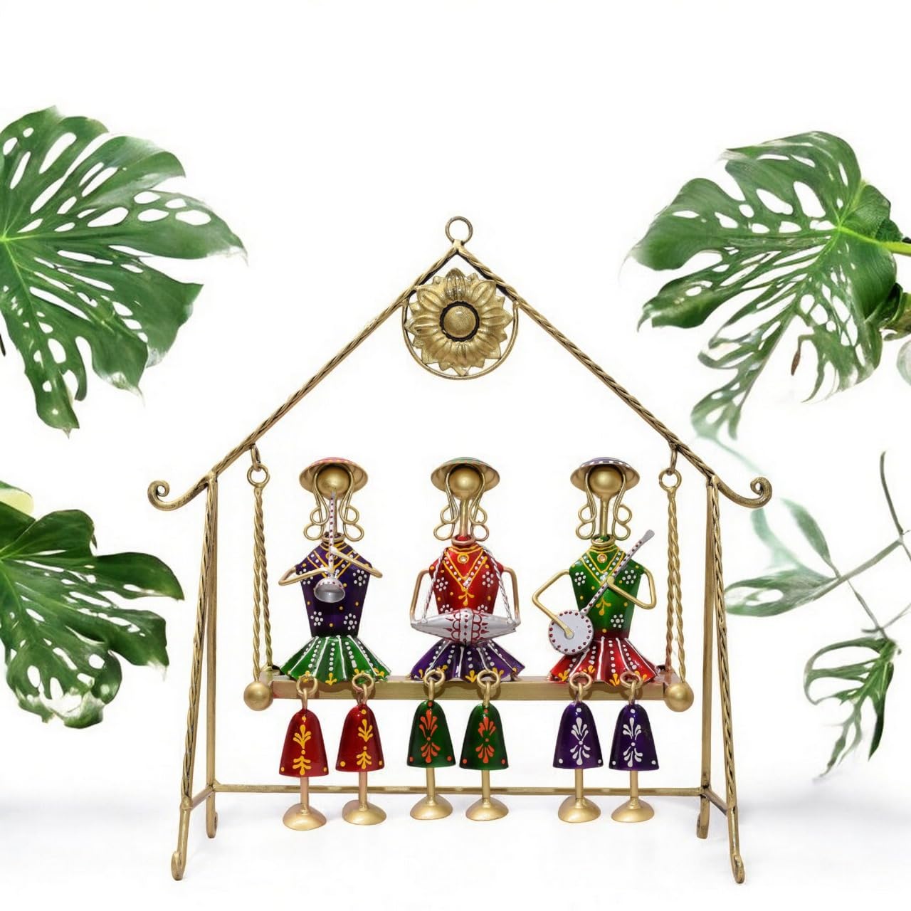 Handcrafted 3 Doll Swing Set, Premium Living Room Decor, Home Decor Showpiece Figurine for Birthday Wedding Festive Gifting 16 * 7 * 16 inch