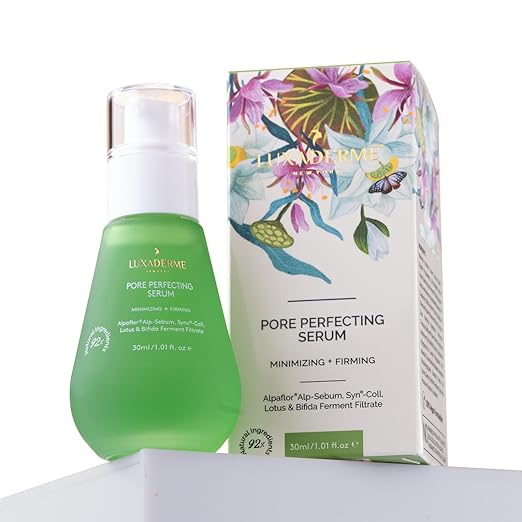 LuxaDerme Pore Perfecting Korean Face Serum with Lotus Water, Galactomyces & Bifida Ferment | Clinically Proven Patented Actives to Minimize Pores, Control Oil & Sebum, Reduce Acne & Anti-Aging | Vegan Korean Skincare for Men & Women | 30ml