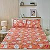 Amazon Brand - Solimo Floral 120 TC Cotton King Size Bedsheet (Pink)
