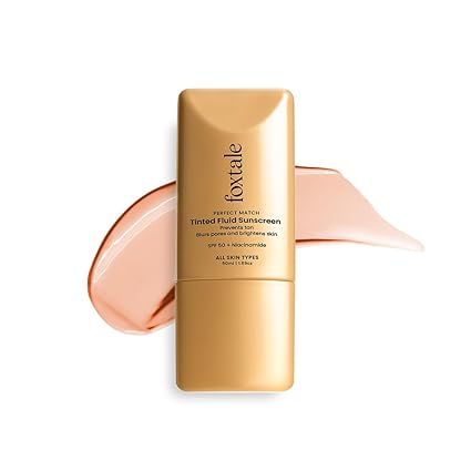Foxtale SPF 50 Tinted Sunscreen PA++++ - Nude | Niacinamide & Vitamin E |UVA/UVB Protection +BB Cream +Foundation in 1 | Blurs Pores, Evens Tone, Non-Oily Glow | All Skin Types | For Men & Women| 50ml