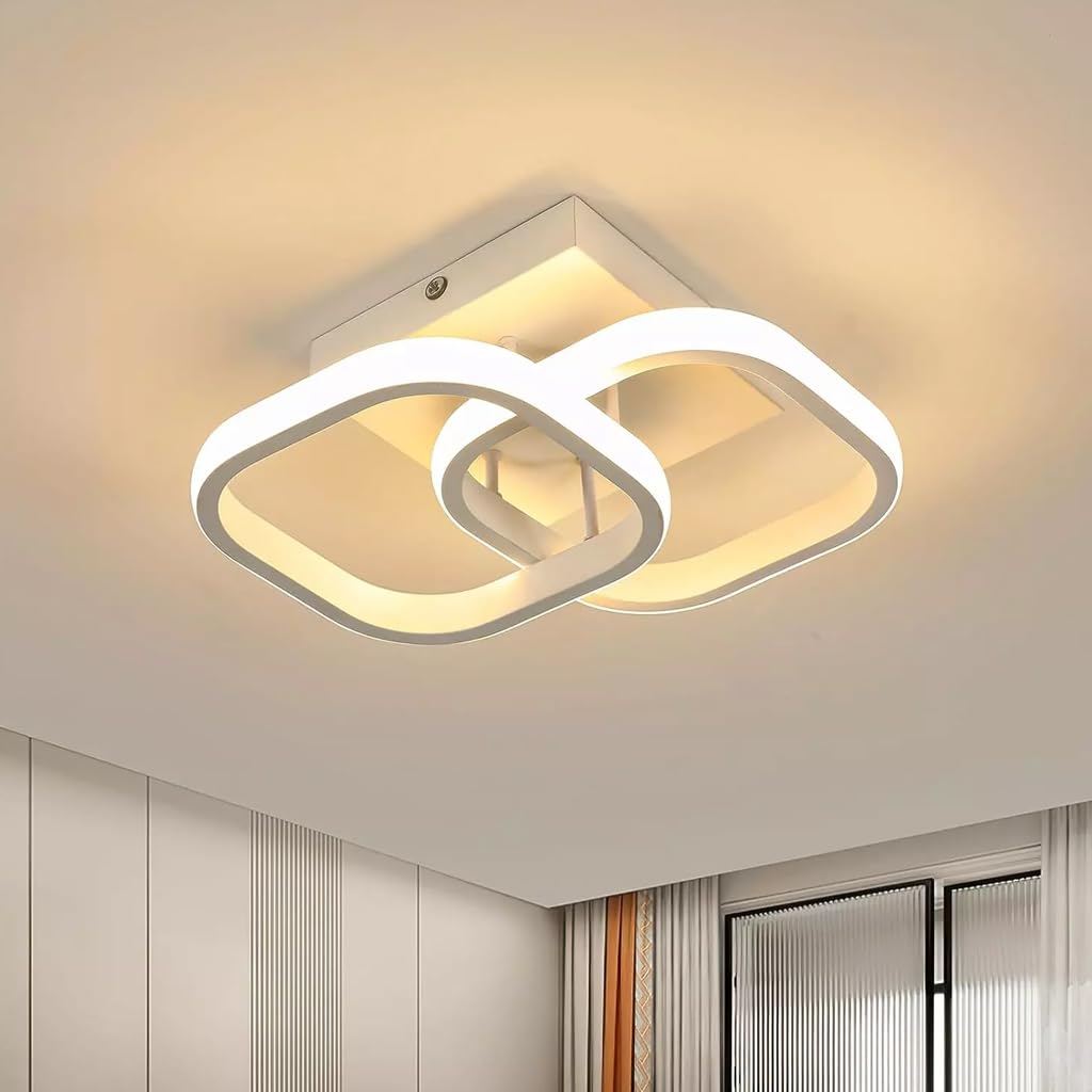 ELEPHANTBOAT® 22W Chandelier Lights for Ceiling, Modern Ceiling Lights LED Acrylic Minimalism Square LED Ceiling Lamps for Hallway Office Bedroom Kitchen Living Room