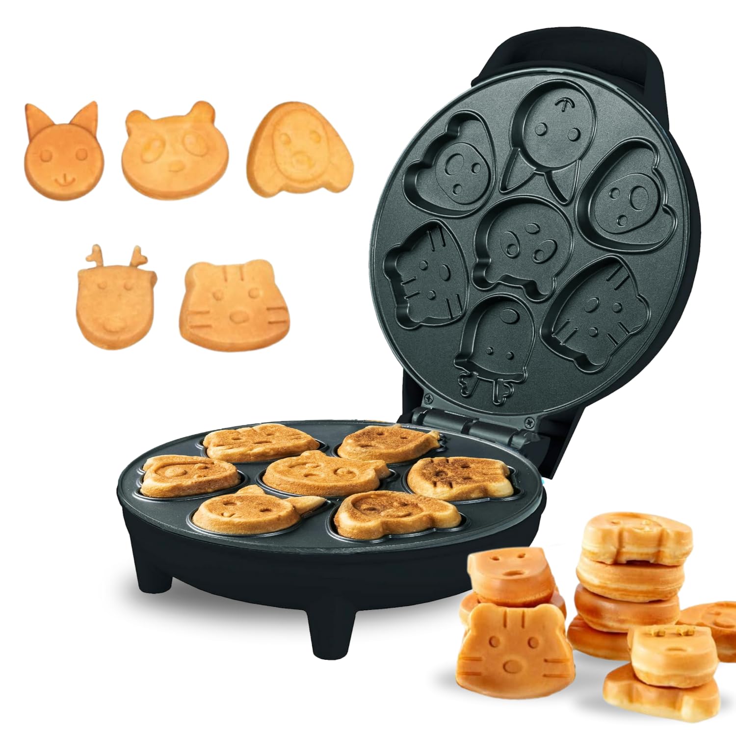 Waffle Maker Machine Mini Electric Breakfast Pancake Maker Similar to Donut or Sandwich Makers for Desserts Snacks Parties for Kids & Family