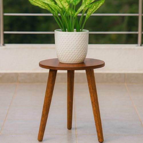 WOODEN Multifunctional Plant Stand - Modern Home Decor, Wood Planter Holder for Flower Pots, For Living Room Bedroom Balcony Indoor and Outdoor - Kids Stool-(Natural)