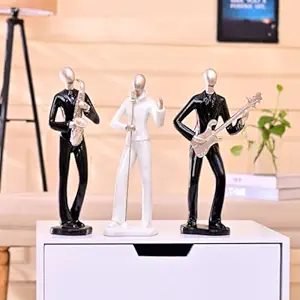Amazon Basics Harmony in Motion Musician Set | A Stunning Tribute to Art & Melody | Adds a Rhythmic Elegance to Your Décor – Pack of 3, Black and Golden