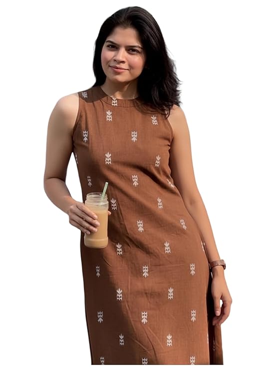 GoSriKi Women's Viscose Printed A-Line Kurta with Pant | Sleeveless Ethnic Kurta Set for Women | Casual Office Kurta Pant Set | Festive & Daily Dress Traditional Outfit