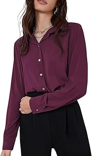 GRECIILOOKS Women's Rayon Oversized Fit Crop Top Korean Style Long Sleeve Oversized Button Down| Workwear Top for Office & Casual Wear (Available in Plus Size)