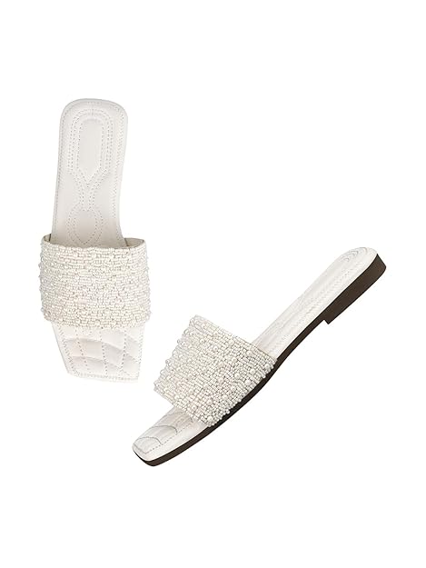 SilverArrow womens Aurco Flat Sandal | Fashion Sandals without Strap|Suitable for Ethnic Outfit