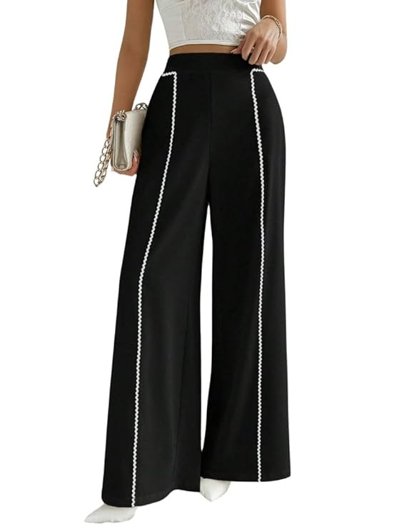 GRECIILOOKS Trousers for Woman | Womens High Rise High Waist Flared Korean Style | Formal Pant for Women Office Wear| Track Pants for Womans Elegant for College & Events (Available in Plus Size)