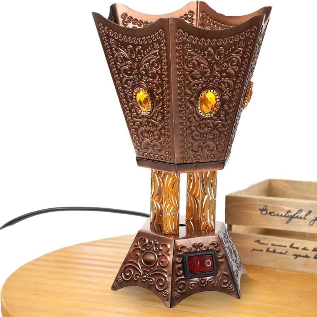Drumstone (𝐒𝐩𝐞𝐜𝐢𝐚𝐥 𝟏𝟎 𝐘𝐞𝐚𝐫𝐬 𝐖𝐚𝐫𝐫𝐚𝐧𝐭𝐲) Arabic Electric Incense Burner – Traditional Middle Eastern Style Bakhoor Censer | Elegant Home & Office Fragrance Diffuser | Ideal Gift