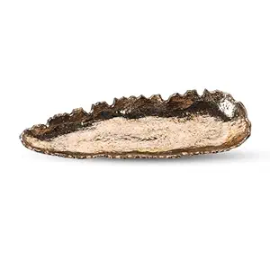 PARAMI Wavecrest Metallic Decorative Serving Tray for Center Table, Dining Table, Kitchen and Living Room Home Decor Platter
