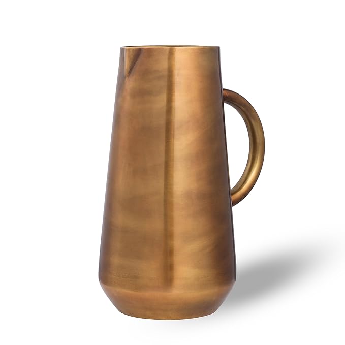 PARAMI Vintage Charm Brass Jug for Home Decor, Dining Table, and Kitchen Display – Antique Finish Metal Pitcher