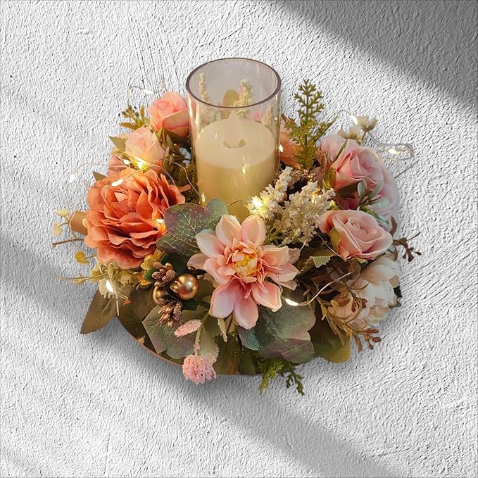 LED Artificial Flower Centerpiece for Home Décor, 8" Table Decoration for Living & Dining Room, Pooja Room, Wedding & Party Décor, Housewarming & Birthday Gift, DIY Return Gift
