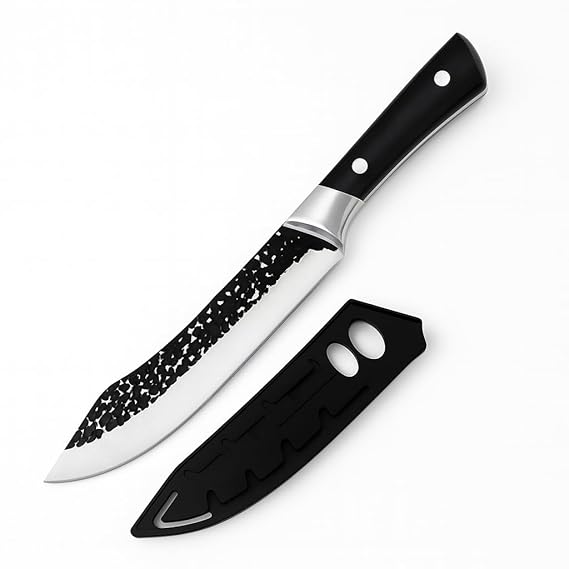 Machado Serbian Chef Knife - High Carbon Clad Steel Unagisaki Butcher Cleaver, Full Tang Kitchen Chef Knives - Ideal Fathers & Mothers Day Gifts