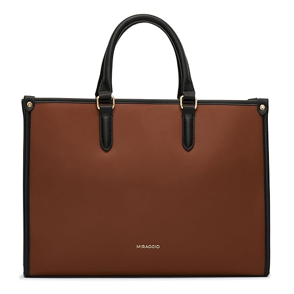 Miraggio Womens Denice Large Sized Tote Bag With Adjustable & Detachable Sling Strap And Top Handles | Fits Upto 14" Laptop | Tote Bags for Women For Office Use, Work
