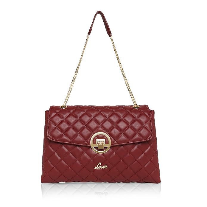 Lavie Women's Quilt Eden Flap Satchel Handbag for Women | Satchel Bag for Work | Ladies purse | Stylish Shoulder Bag | Gift For Women