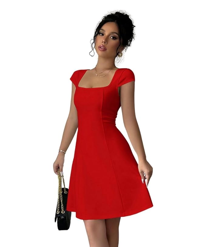 GRECIILOOKS Women’s One Piece Dress – Stylish Midi Party Dress for Women | Summer Casual Wear for Events, Date & Evening Look