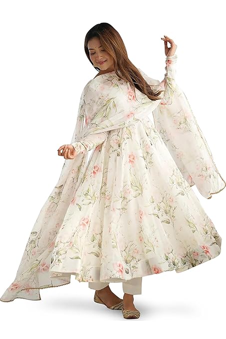 Jwalin Women's Georgette Kurta Pant Set with Dupatta|Ethnic Set