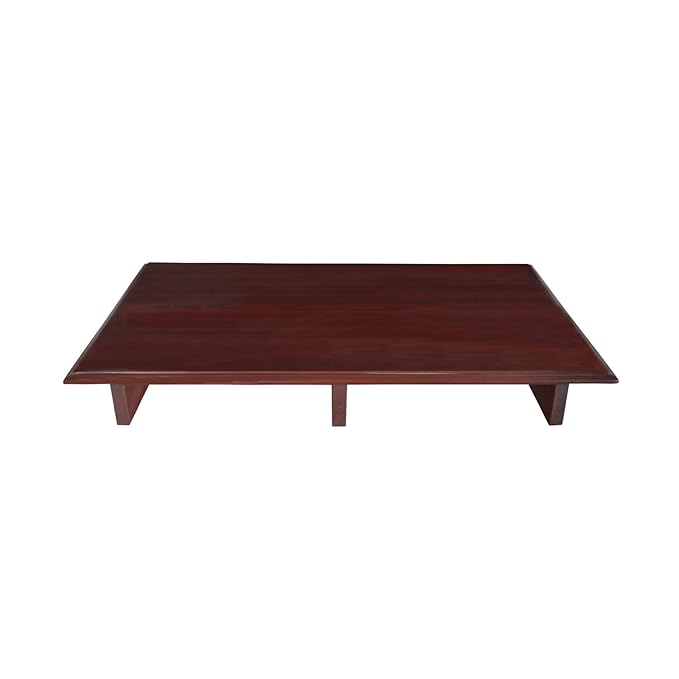 Lalhaveli Sitting Peeta Big Medium-Density fibreboard Pooja Chowki Stool for Diwali Decorations Navratri puja Items for Home 24 x 15 x 4 Inch (Brown)