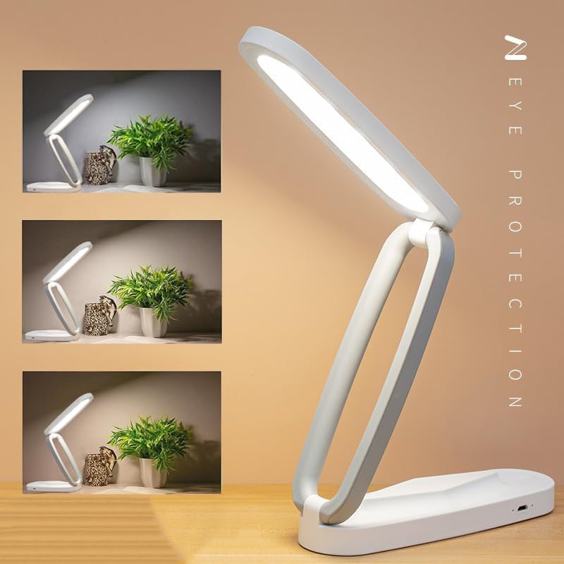 Fulminare Plastic LED Desk Lamp Dimmable Reading Table Lamp with USB Charging Port 3 Colour Mode,Touch Control Eye Caring, Desk for Study, Work (Pawn), Assorted