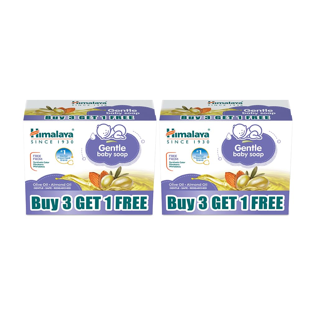 Himalaya Gentle Baby Soap 75 g | Buy 6 Get 2 Free | No 1 Doctor prescribed brand | with Olive oil and almond oil |Gentle Cleansing for Delicate skin|Gentle.Safe.researched