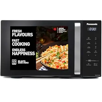Panasonic 25L Solo Microwave Oven (NN-ST310QBFG, Black, 85 Auto Cook Menus)