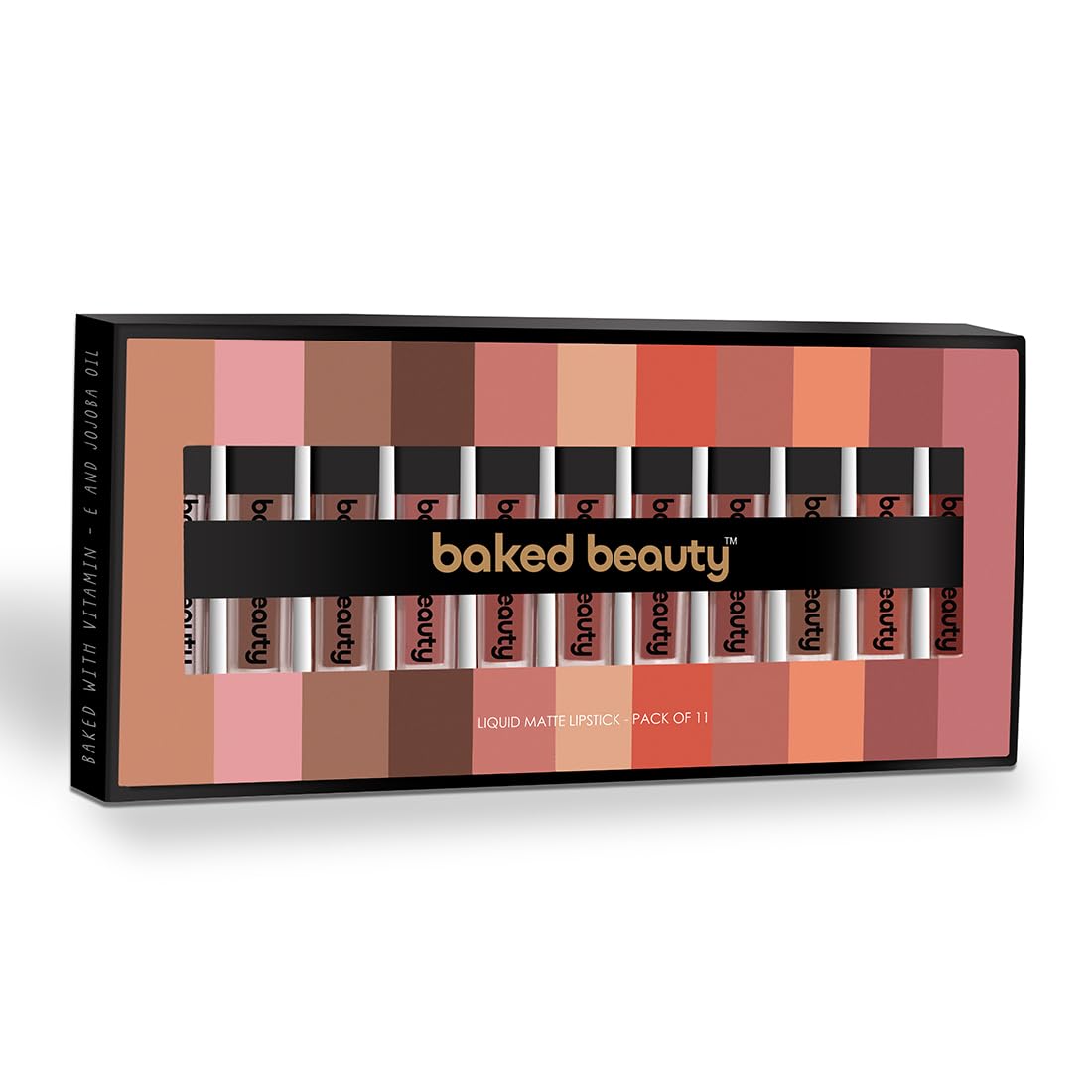 BAKED BEAUTY Mousse Matte Liquid Lipstick Combo Pack of 11 Piece Set | 1.5ml Each | Vitamin E & Shea Butter | Waterproof Transfer-Proof | Non-Drying | All Skin Types | Multicolor Palette