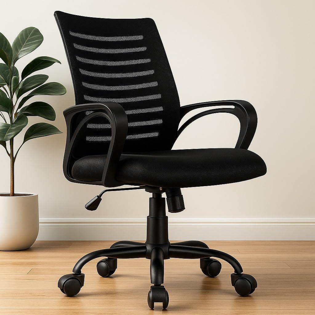 ROSE® Elite | 3 Years Brand Warranty | Ergonomic Office Chair, Study, WFH, Revolving, Rolling, Desk, Task, Laptop, Student Chair (Elite Classic MB, Black)
