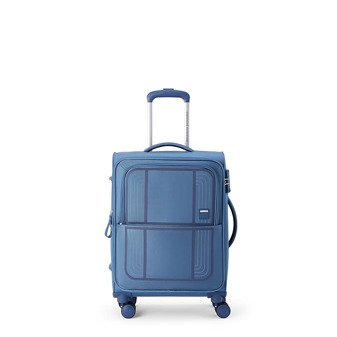 American Tourister Bernplus Large with TSA Lock & 8 Wheels Soft Polyester Trolley Bag/Suitcase for Travel/Travel Bag with Double Spinner Wheels for Smooth Travelling