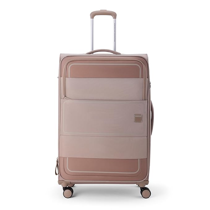 American Tourister Phillyplus Large with TSA Lock & 8 Wheels Soft Polyester Check-in Suitcase for Holiday/Trolley Bag for Travel/Travel Bag with Double Spinner Wheels for Unisex