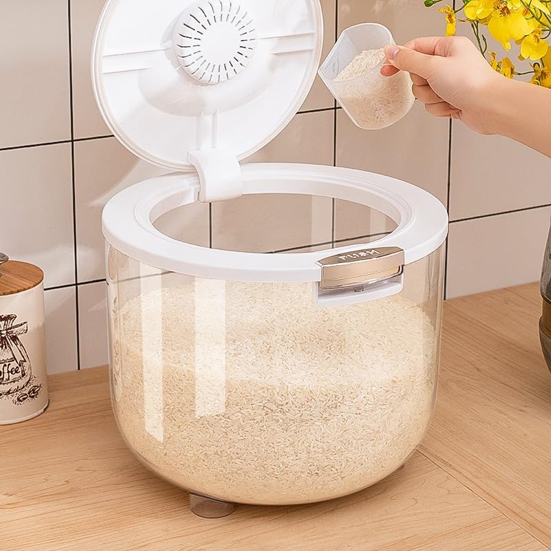 Homero Airtight Rice Storage Container 5kg | Grocery Storage Box for Rice, Grains & Pulses | One-Click Lid, BPA-Free Moisture-Proof | Storage Box for kitchen essentials for new home