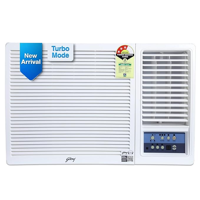 Godrej 1.5 Ton 3 (5 Years Comprehensive Warranty) Turbo Mode, Window AC (Copper, Anti Corrosive Blue Fin, AC 1.5T WFC 18UTC3-WWA Window, White)