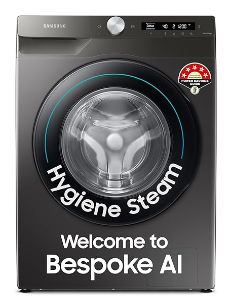 Samsung 7 kg, 5 Star, AI Control, Wi-Fi, Digital Inverter, Motor, Fully-Automatic Front Load Washing Machine (WW70T502NAN1TL, Hygiene Steam, Inox)